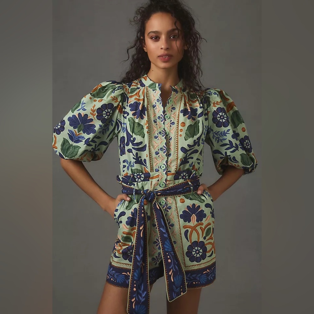 Farm Rio Ocean Tapestry Romper